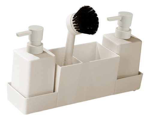Dispensador De Jabón De Cocina De 4 Piezas Con Beige