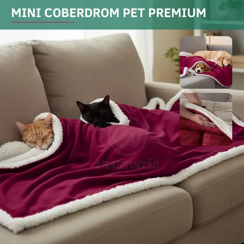 Manta Coberdrom P/ Pet Premium Com Interior Sherpa Carneirinho Ex...
