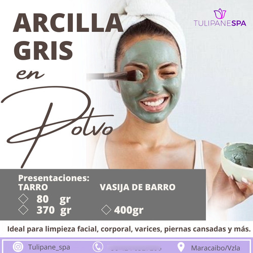 Arcilla En Polvo Gris 500gr, 370gr Y 80gr