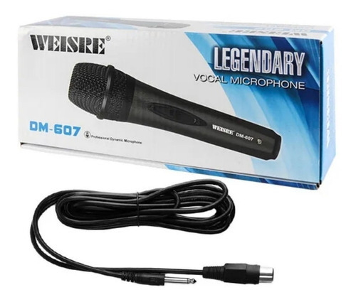 Microfono Para Karaoke Alambrico Weisre Dm-607 Alta Calidad Color Gris oscuro