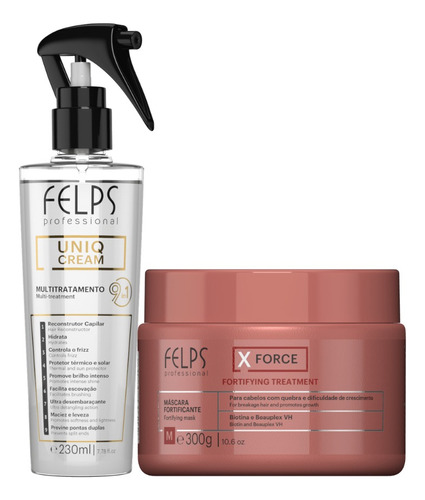 Felps Máscara X Force 300g + Uniq Crem 9 Em 1 