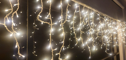 Cascada Navideña 300 Luces Led 6 Mts Destello Blanco Cálido