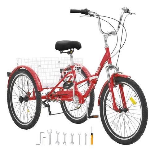 Vevor Triciclo Plegable Para Adultos De 26 Pulgadas 3 Ruedas