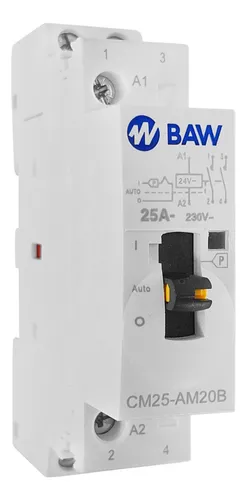comprar Contactor Modular Baw 25 Amp Bobina 24v 2 Polos 1 Módulo Din