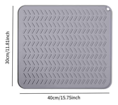 Bandeja De Silicona Para Secar Platos Que Protege Las S Gris