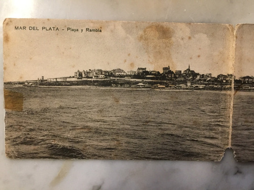 Mar Del Plata Postal Panoramica La Costa Año 1900 Triptico (Usado)