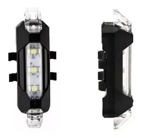 Luz Led De Bici Recargable Usb Trasera O Delantera Blanca