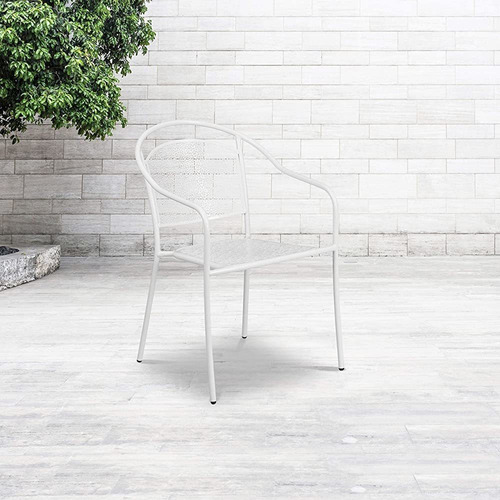 Flash Furniture Blanco De Grado Comercial Interior-exterior 