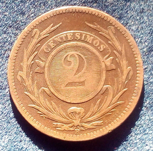 Moneda Uruguay 2 Centesimos. Año 1869. #12 Ceca Birmingham