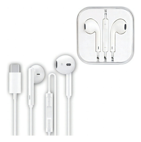 Audifonos Alambricos Premium Tipo C/ Excelente Calidad Color Blanco