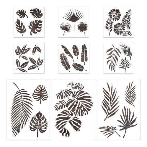 . Plantillas Para Pintar Hojas De Flores, Reutilizables,