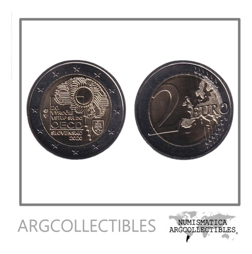 Eslovaquia Moneda 2 Euros 2020 Bimetalica Adhesion Oecd Unc