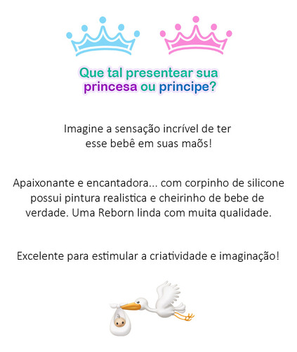 Boneca Reborn Silicone Bebê Realista Menina 13 Acessórios