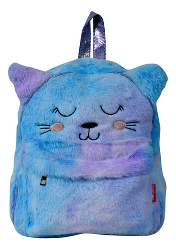 Mochila Feminina Gatinho Com Orelha Santino Colorida Cor Violeta