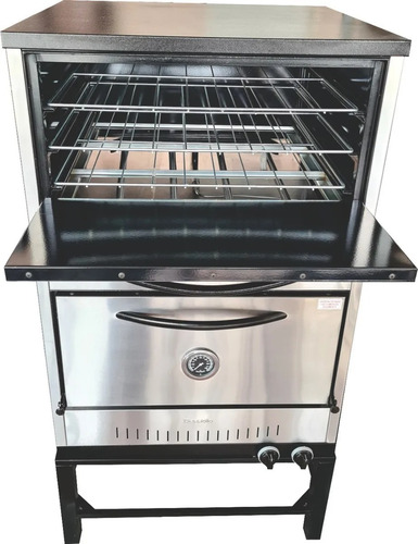 Imagen 2 de 4 de Horno Pizzero 24 Moldes Acero Inox De Paolo 2 Bocas