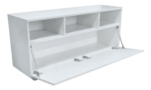 Imagen 6 de 10 de Rack Mesa De Led Tv Moderna Melamina Minimalista Blanco