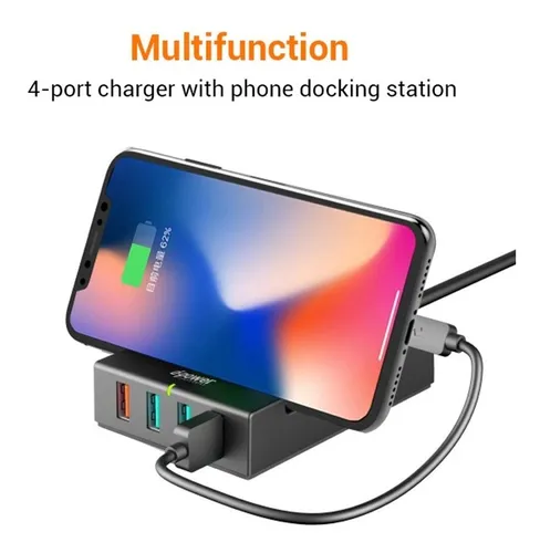 Cargador Zapatilla 4 Puertos Usb 6.0a Q3.0