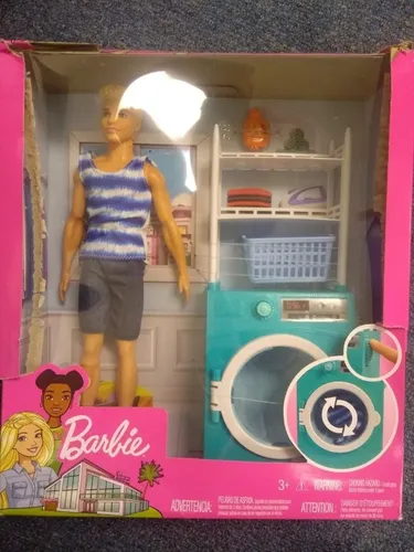 Barbie Set De Juego Mu eco Ken Y Muebles Con Lavadora Env o gratis
