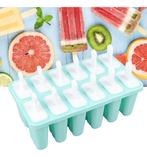 Moldes De Paletas De Silicona, Molde De Helado Casero De 12