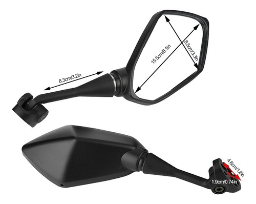 Imagen 3 de 7 de 1 Par De Espejos Retrovisores Laterales Para Honda Cbr600 Cb