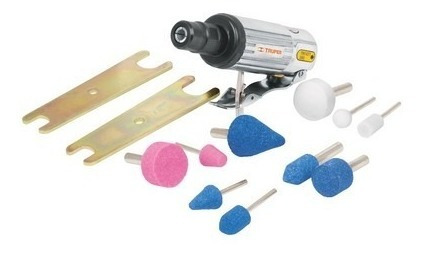 Kit Rectificadora Neumática Piedras Adaptador Llave Truper
