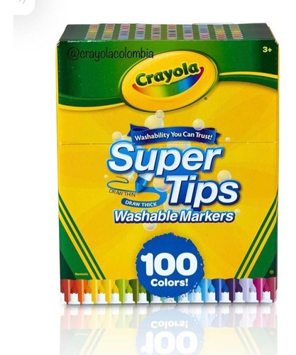 Caja 100 Marcadores Lavables Crayola Super Tips