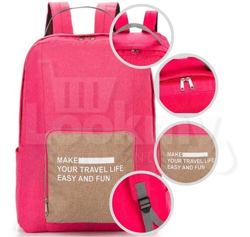 Imagen 4 de 10 de Mochila Plegable Organizador Viaje Impermeable Equipaje Mano