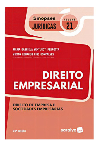 Direito Empresarial, De Victor Eduardo Rios Gonçalves. Editora Saraiva Em Português