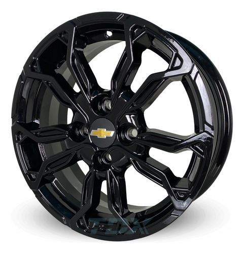 Rodas Chevrolet Onix Cobalt Celta Aro 15 4x100 (jogo) +bicos Cor Preto-brilhante