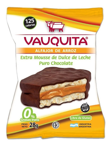 Vauquita Alfajor De Arroz Extra Mousse Dulce De Leche X 24 U