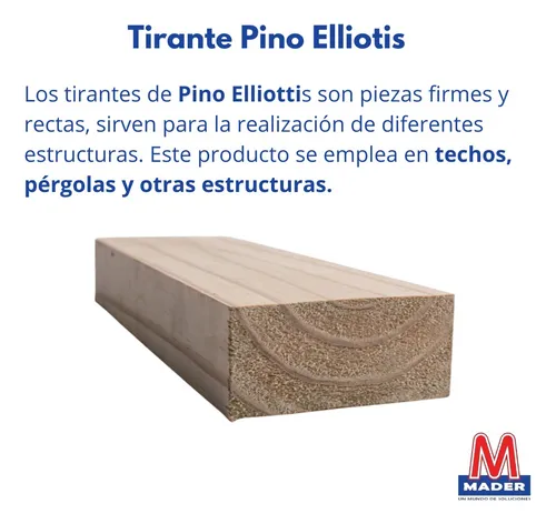 Viga / Tirante De Pino Elliotis Cepillado 3x6 De 5.50 Mts