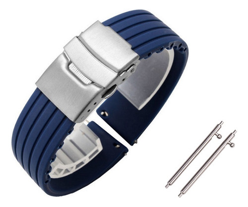 Pulseira Deployant Compatível Smartwatch Haylou Watch R8 Cor Azul-escuro