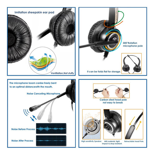 / Audifonos Con Microfono Alámbricos Diadema Para Call