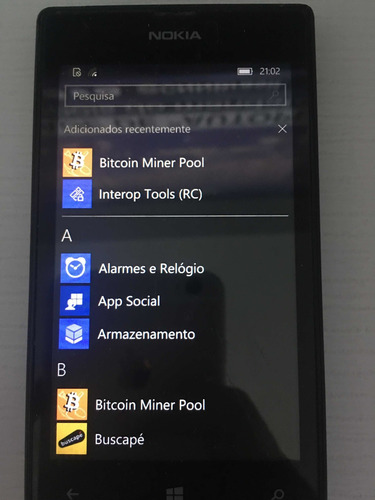 Windows Phone Nokia Lumia 520 Com Windows 10 Biticoin Miner