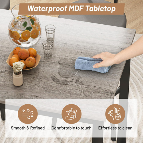 Zevemomo Juego De Mesa De Comedor Para 4 Juego De Mesa De