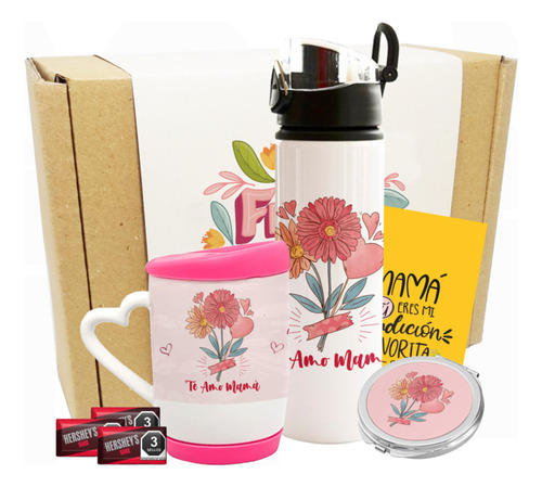 Kit De Taza Espejo Y Botella Personalizada Día De Madre