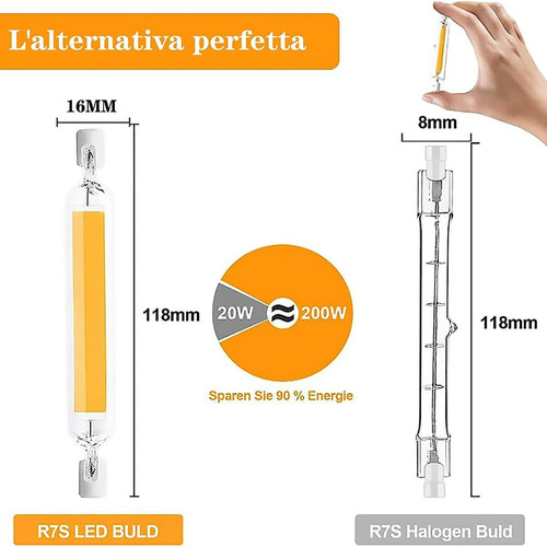 Zh Lámparas Led R7s Regulables De 118 Mm, Bombillas Led R7s