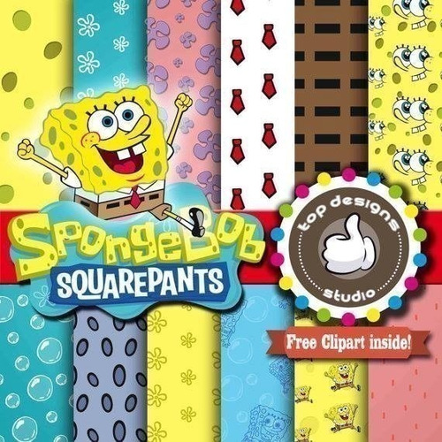 Kit Imprimible Pack Fondos Clipart -  Bob Esponja