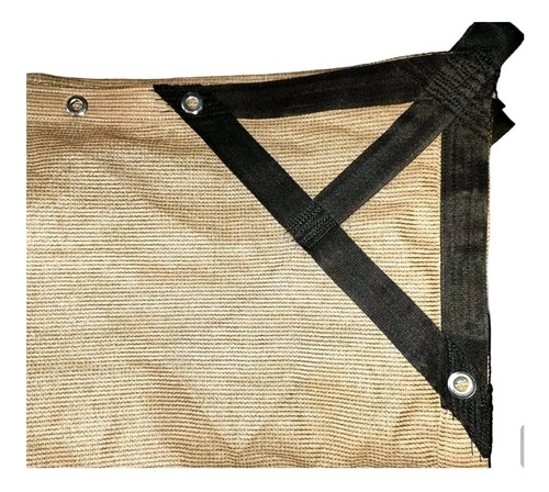 Malla Sombra 90% 4x4 Beige Lista Para Instalar Reforzada