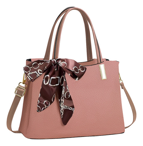 Bolso Lazo Mujer Elegante Moderno Cartera-a2081-rosado