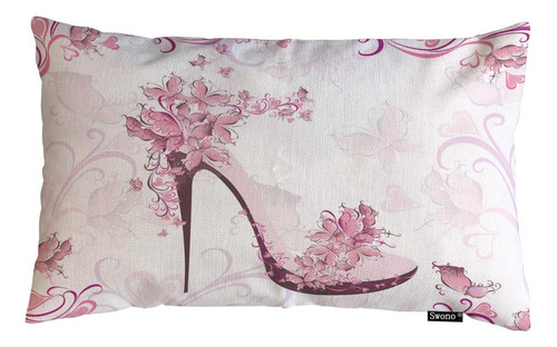 Swono Funda De Almohada De Tacon Alto Rosa Con Hermoso Tacon