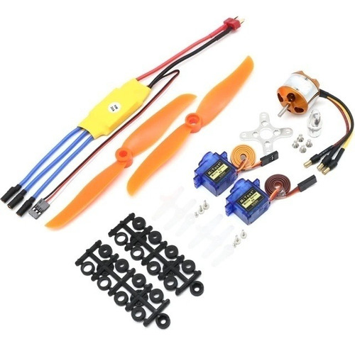 Kit Motor Brushless + Esc 30a + Helices Para Aeromodelismo