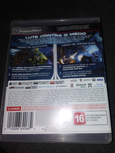 Aliens: Colonial Marines Ps3 - Sega Físico Normal (Usado)