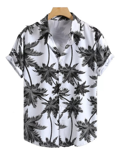 Y Manga Hawaiana Camiseta Corta Estampada Para Él