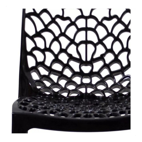 Kit 8 Cadeiras De Jantar Gruvyer Design Moderno Empilhavel Estrutura da cadeira Preto