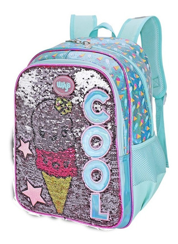 Mochila Helado Lentejuela Reversible Wilys Color Blanco