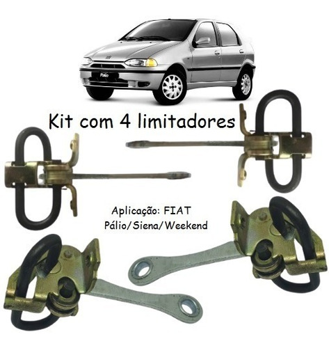 Kit 4 Limitador Porta Fiat Palio 2002 2003 2004 2005 2006