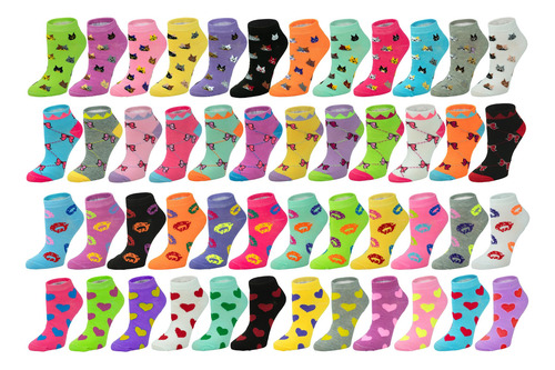 Paquete De 48 Calcetines De Tobillo Para Mujer Cómodos