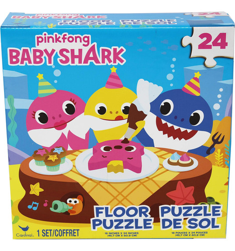 Cardinal Games Baby Shark Rompecabezas De Piso De 24 Piezas,