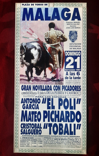 Posters Corridas De Toros X 4 Afiches Impecables 1997 (Usado)